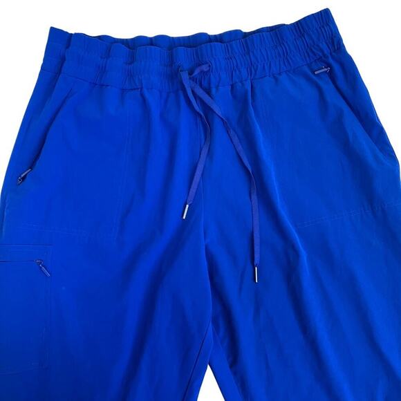 Chico’s Zenergy Woven Jogger Pant Imperial Blue Cargo Pockets Lightweight Casual - Picture 3 of 16